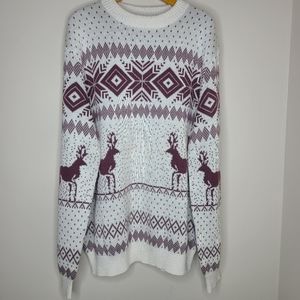 Tipsy Elves Christmas Sweater Ugly‎ Sweater Reindeer Size Large Unisex